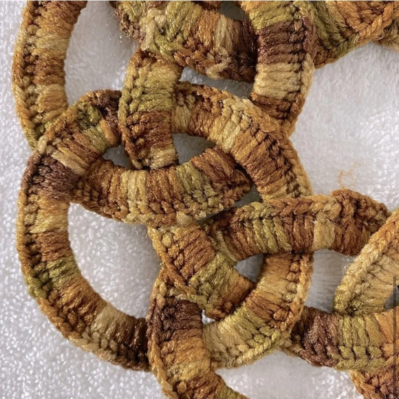 Vintage MCM  mBrown Crochet Pot Holders Trivets x 2 - Picture 7 of 9